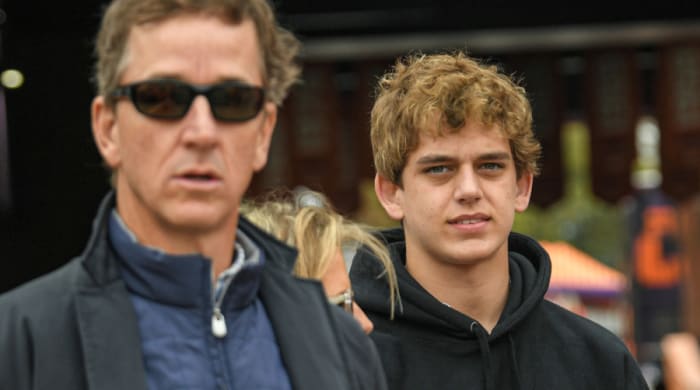 Cooper and Arch Manning attend a Clemson game.